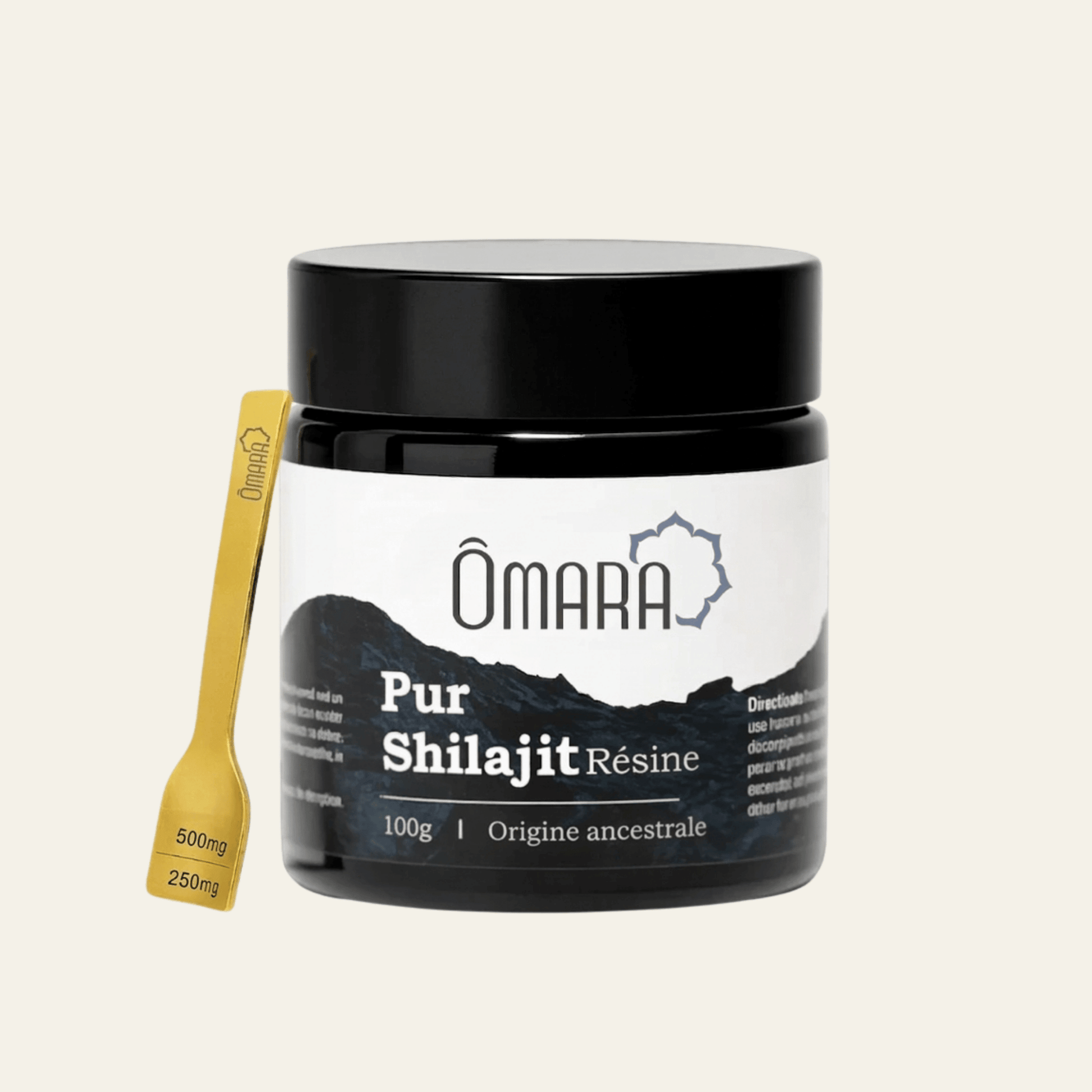 Résine de shilajit pur de l'himalaya, pot de 100gr vendu en suisse chez terrame