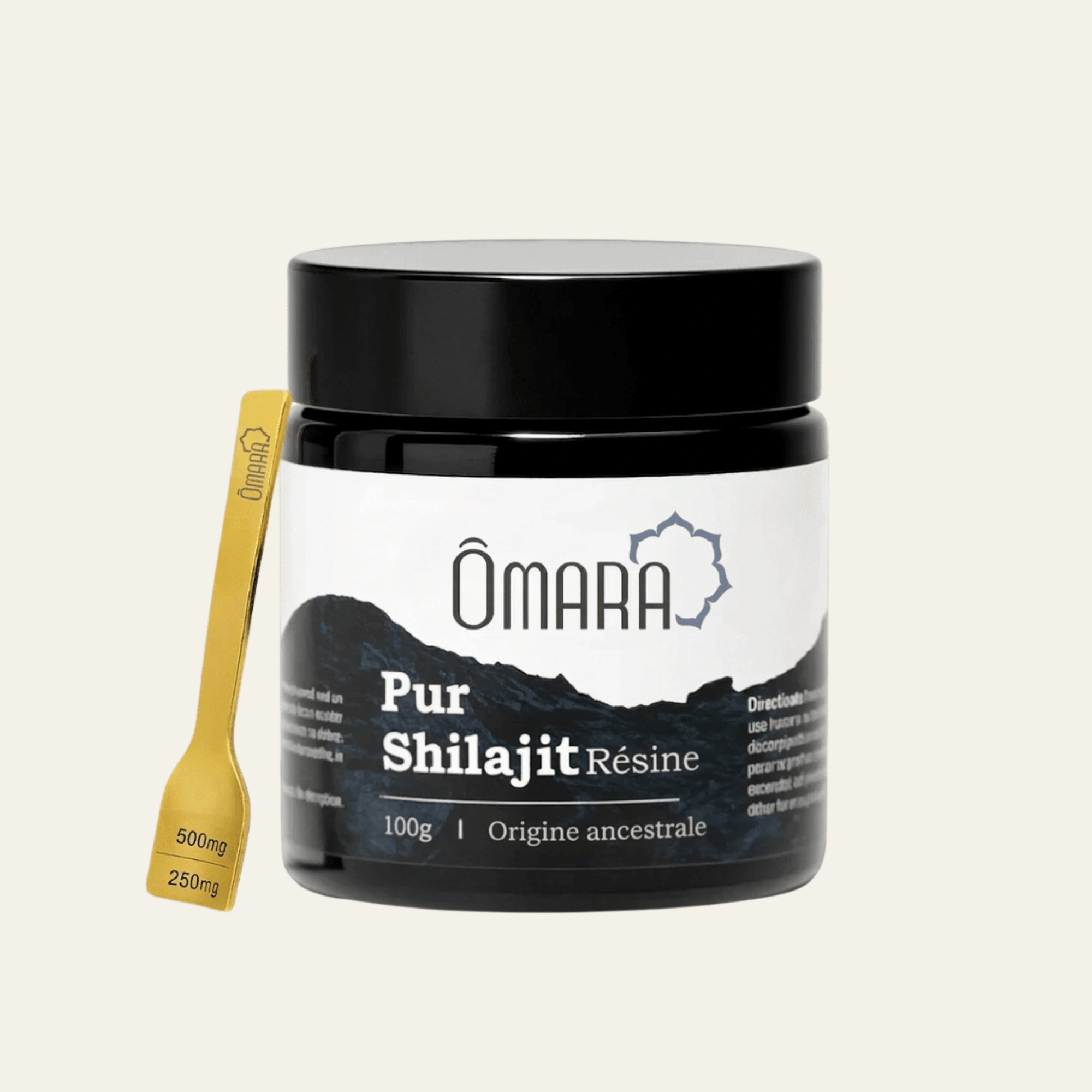 Résine de shilajit pur de l'himalaya, pot de 100gr vendu en suisse chez terrame
