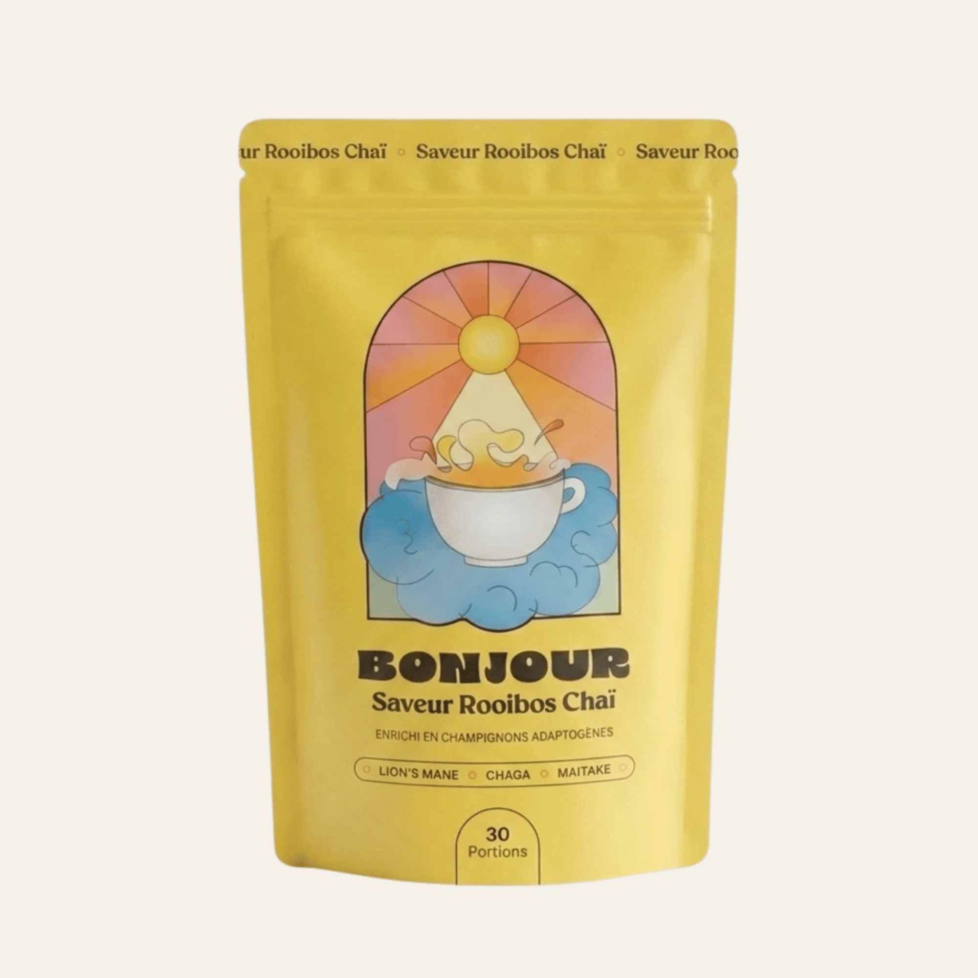 boisson adaptogène roobios chaï avec lion's mane, chaga et maitake