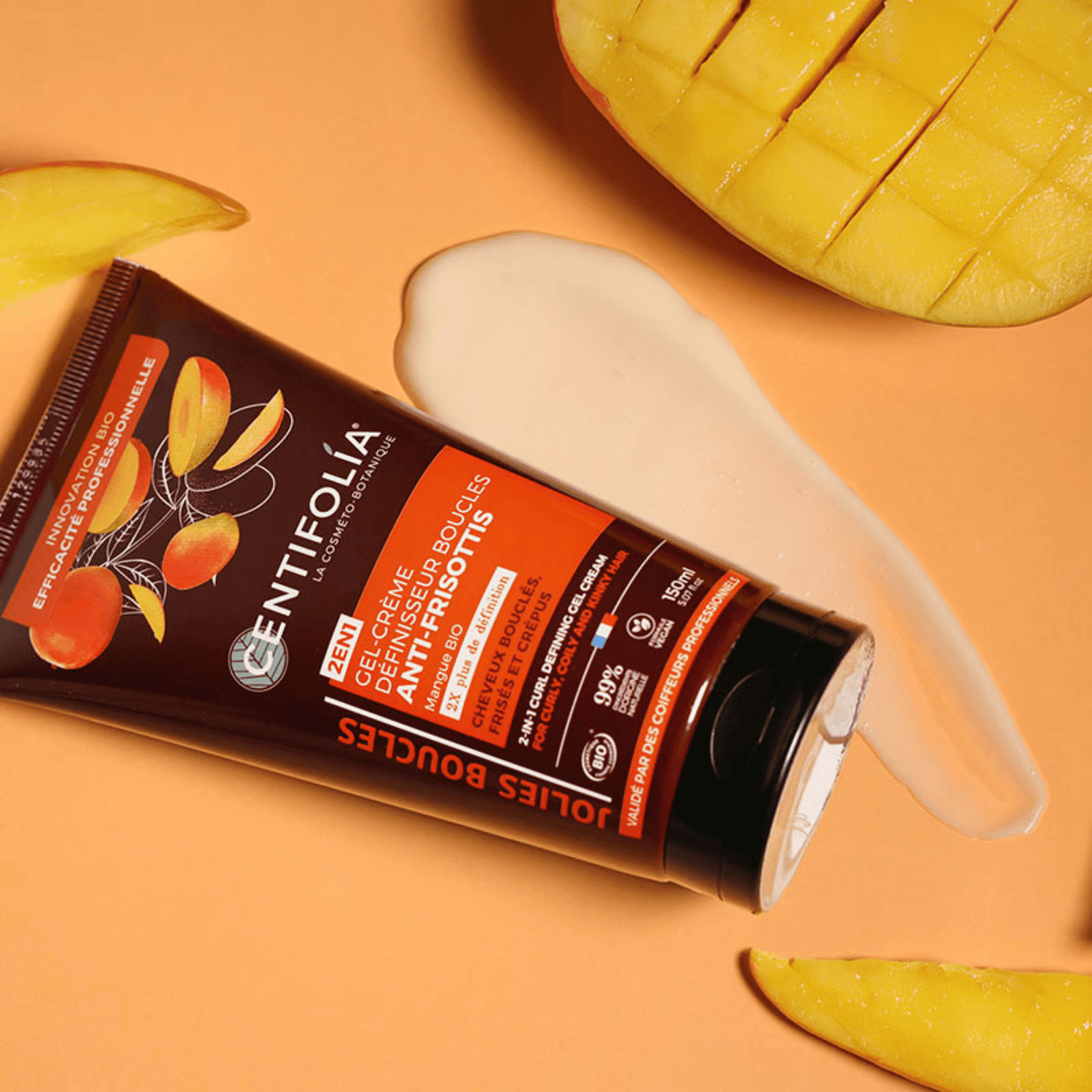Gel-crème définisseur de boucles Centifolia à la mangue bio, buriti, karité et aloe vera, suisse et bio