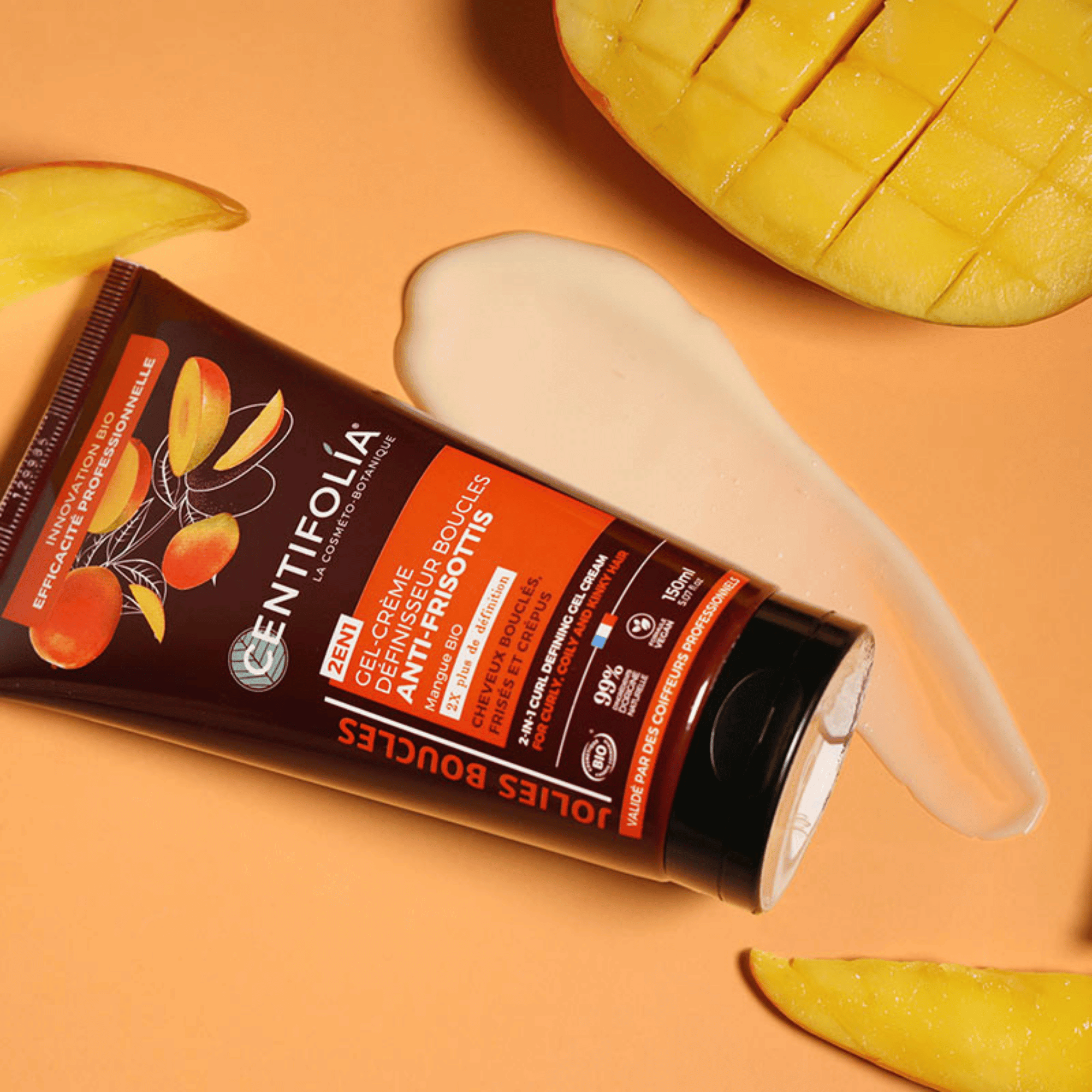 Gel-crème définisseur de boucles Centifolia à la mangue bio, buriti, karité et aloe vera, suisse et bio