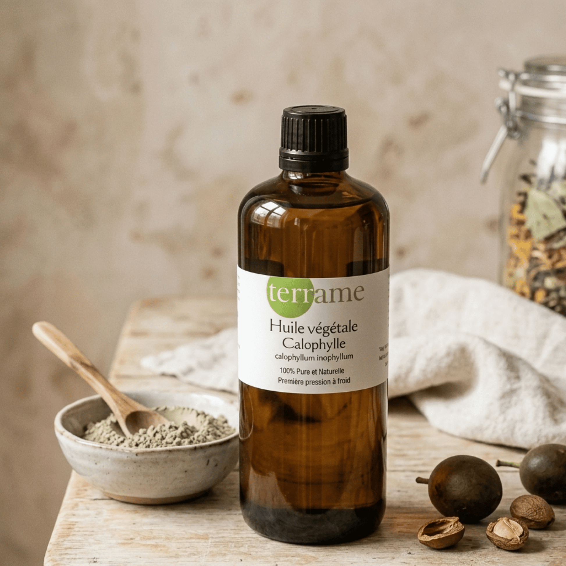 Huile de calophylle bio et suisse de terrame