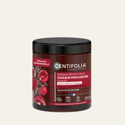 Masque Protecteur Couleur Prolongée Centifolia à la grenade bio. Nourrit, protège et aide à préserver l’éclat des cheveux colorés ou méchés.