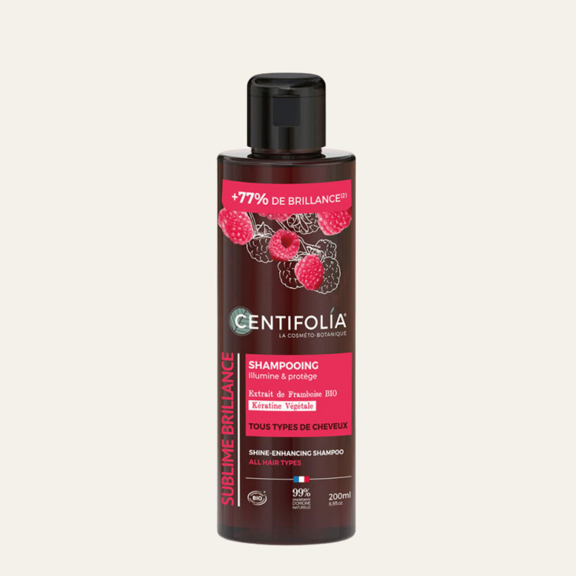 Shampooing Brillance Framboise bio suisse vendu chez terrame