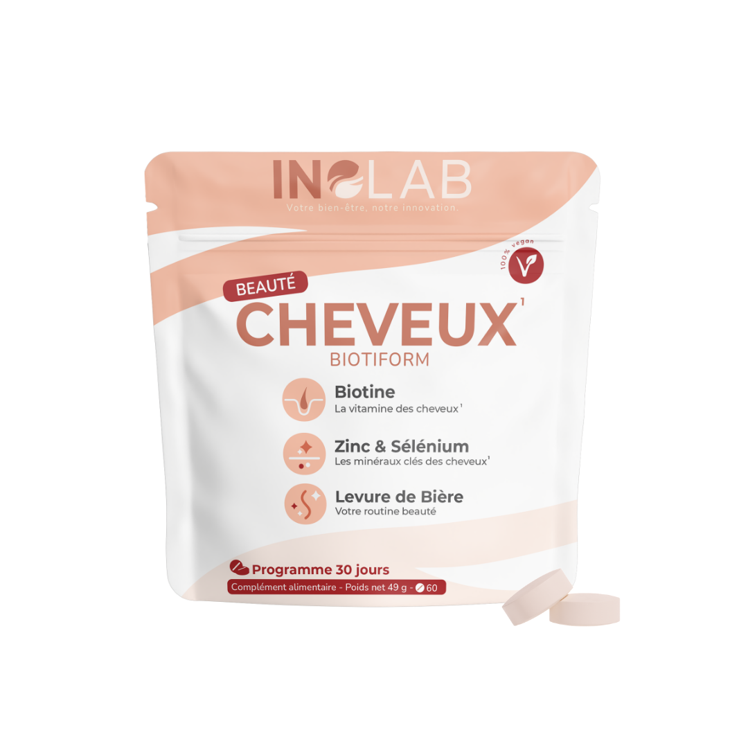 BiotiForm Inolab – complexe cheveux à la biotine, zinc, sélénium et levure de bière