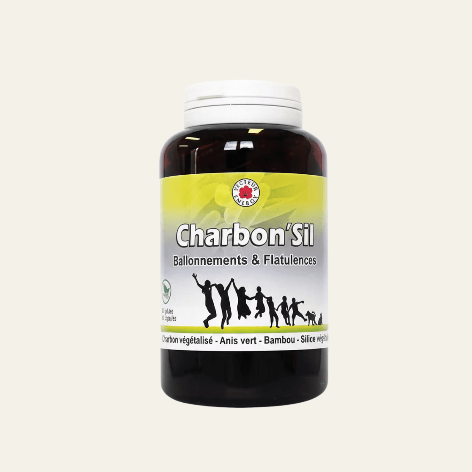 Gélule de charbon pour la digestion et ballonnement avec anis bert, bambou