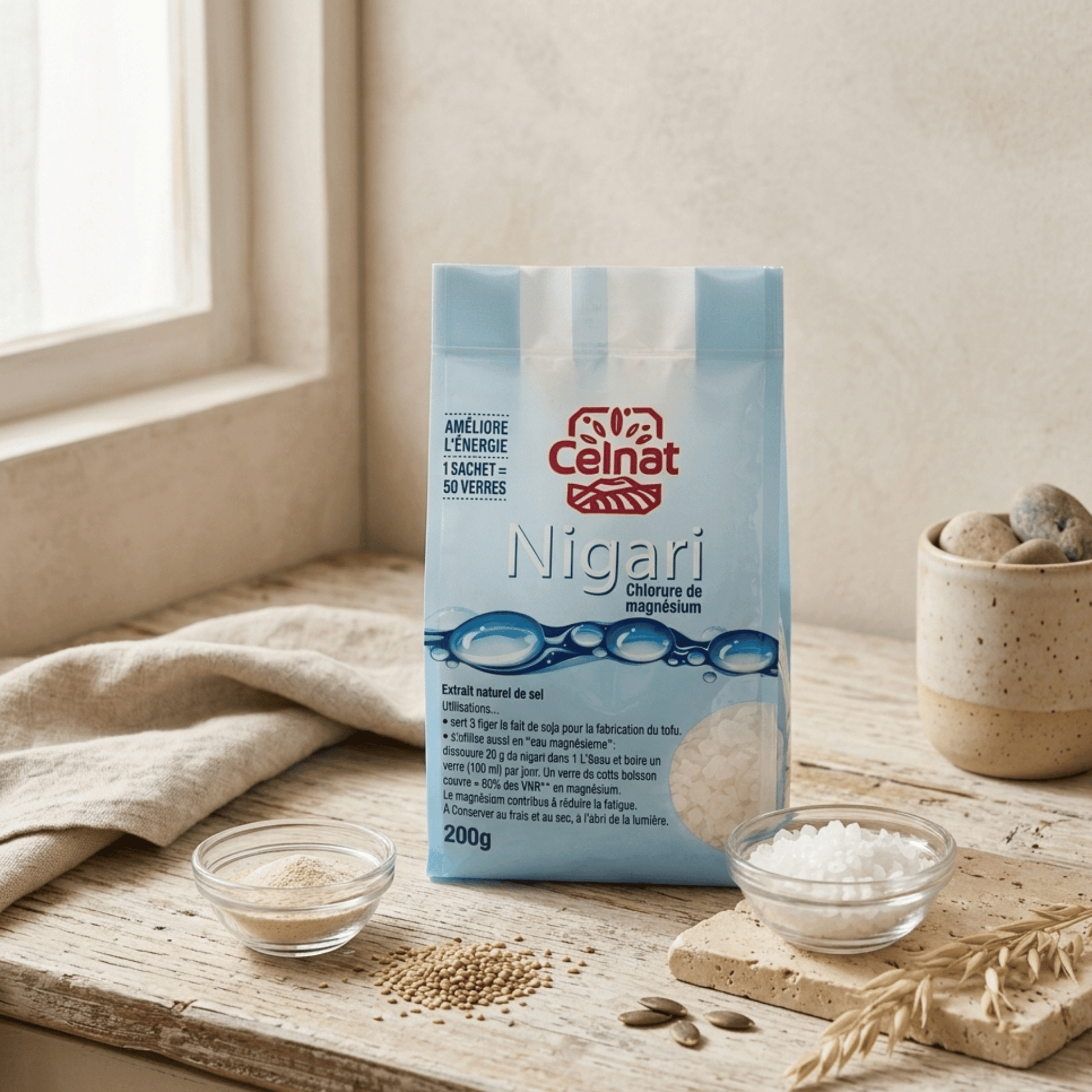 Chlorure de magnésium bio suisse de la marque nigari