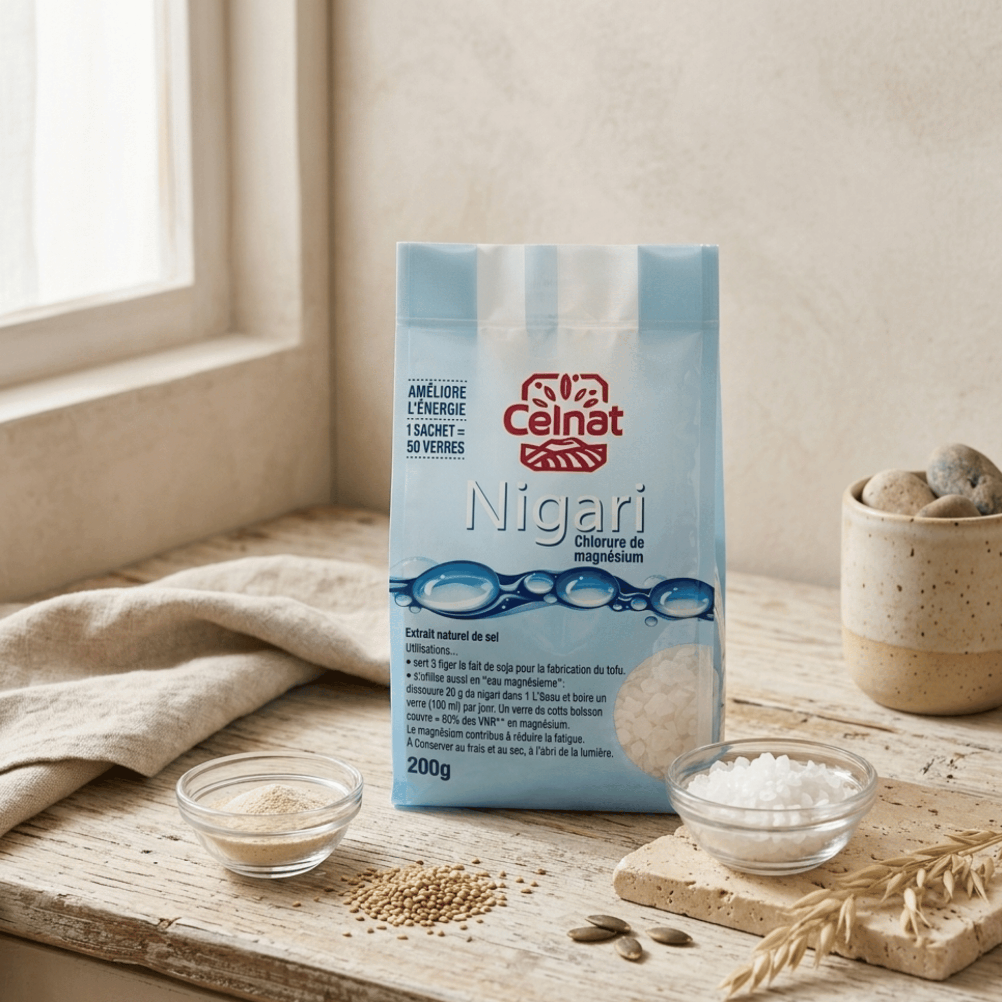 Chlorure de magnésium bio suisse de la marque nigari