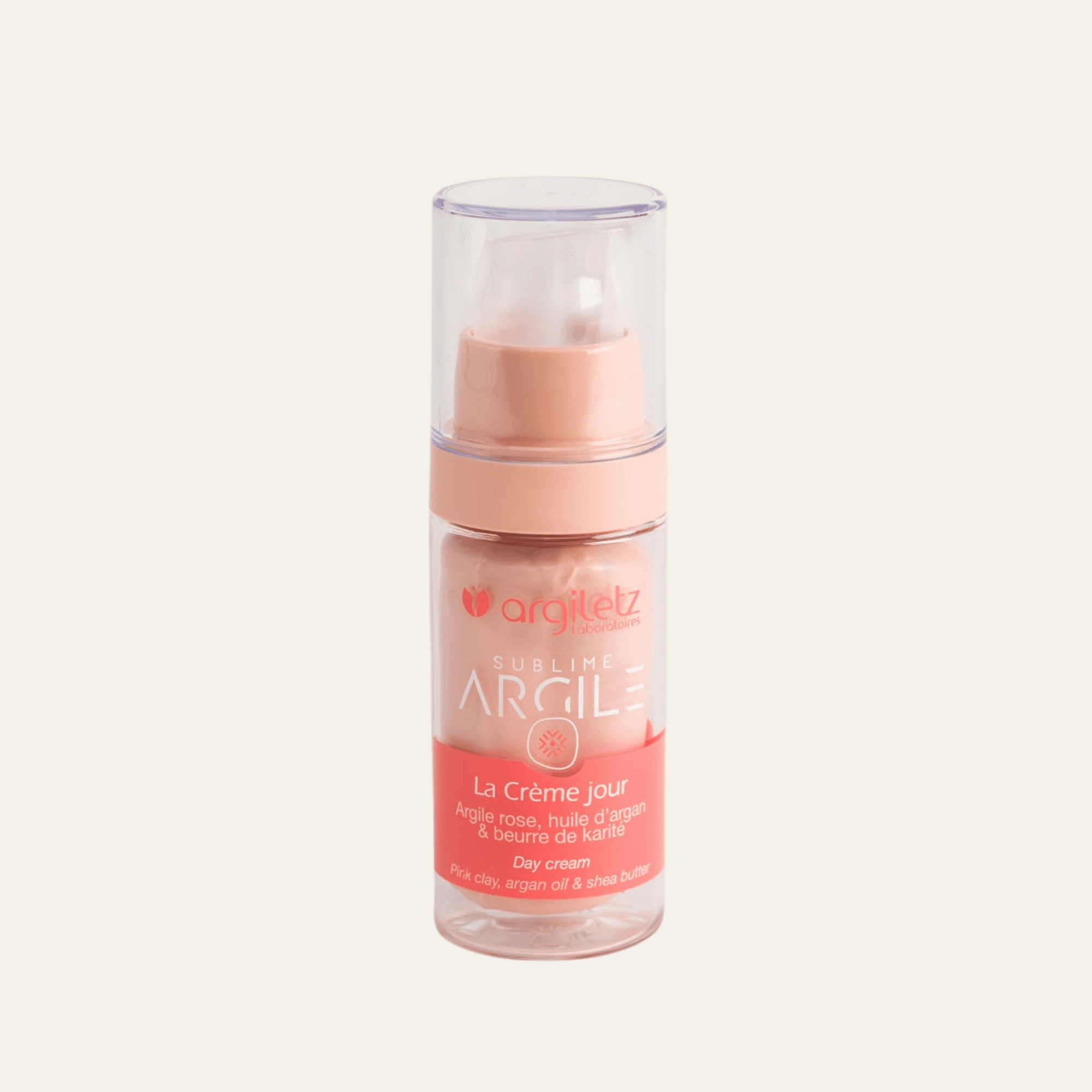 Crèmes visage Argiletz Sublime Argile rose 30 ml. Version jour argan & karité ou nuit sésame & karité, pour confort et éclat.