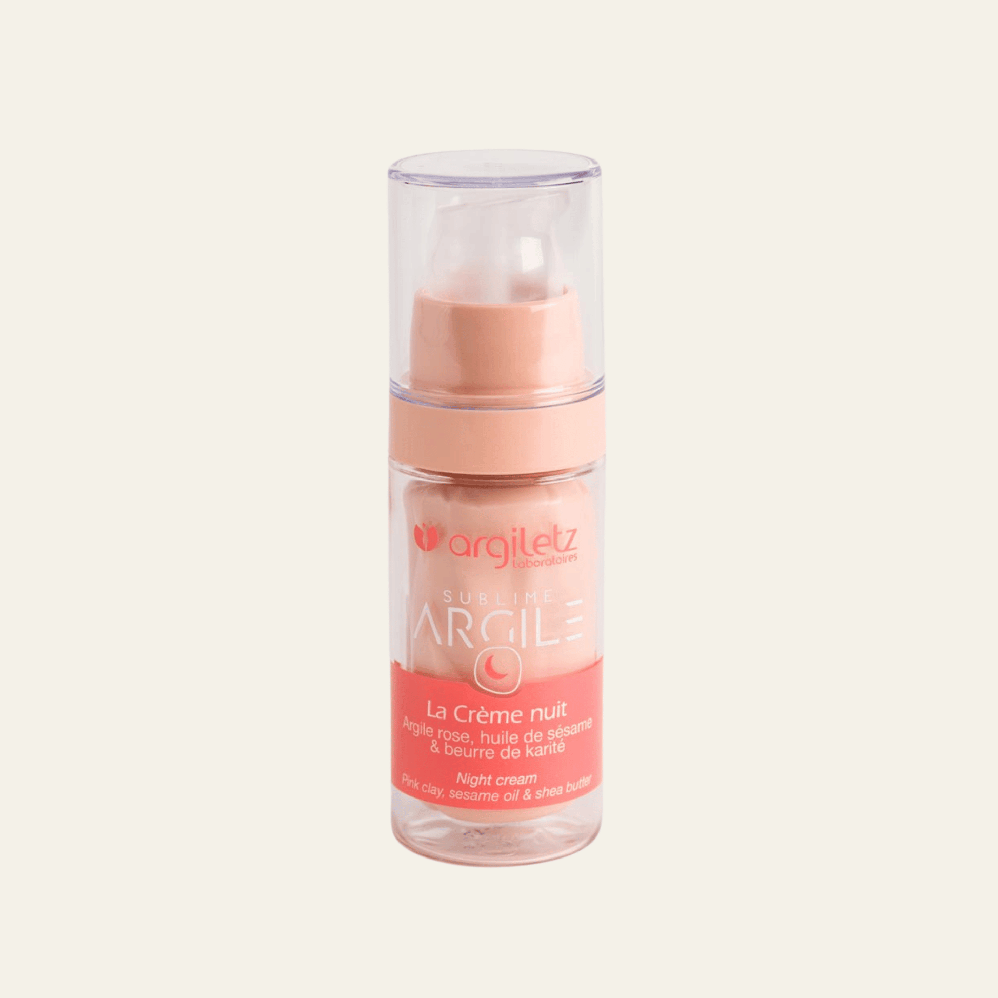 Crèmes visage Argiletz Sublime Argile rose 30 ml. Version jour argan & karité ou nuit sésame & karité, pour confort et éclat.