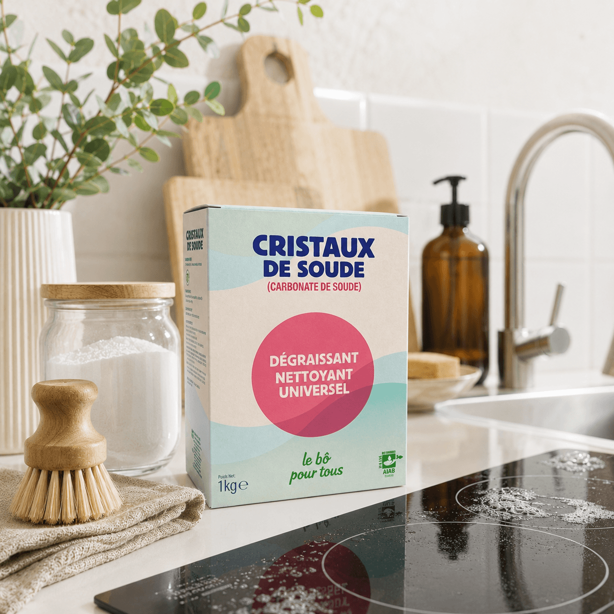 cristaux de soude dégraissant, nettoyant universel bio suisse terrame