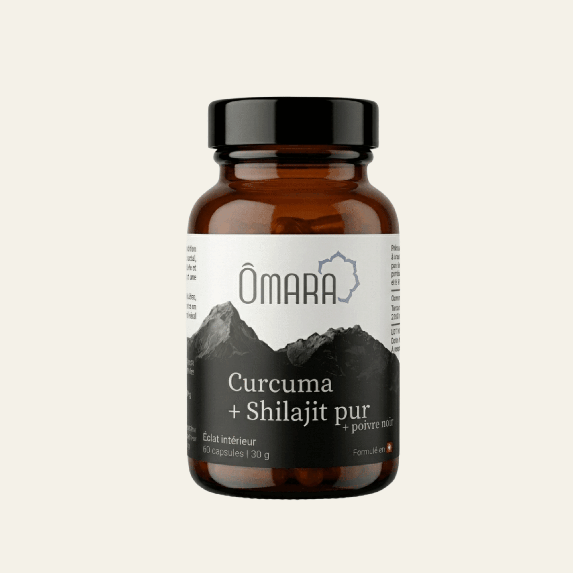 capsules de curcuma, shilajit pur et poivre noir pour le confort articulaire et l'énergie