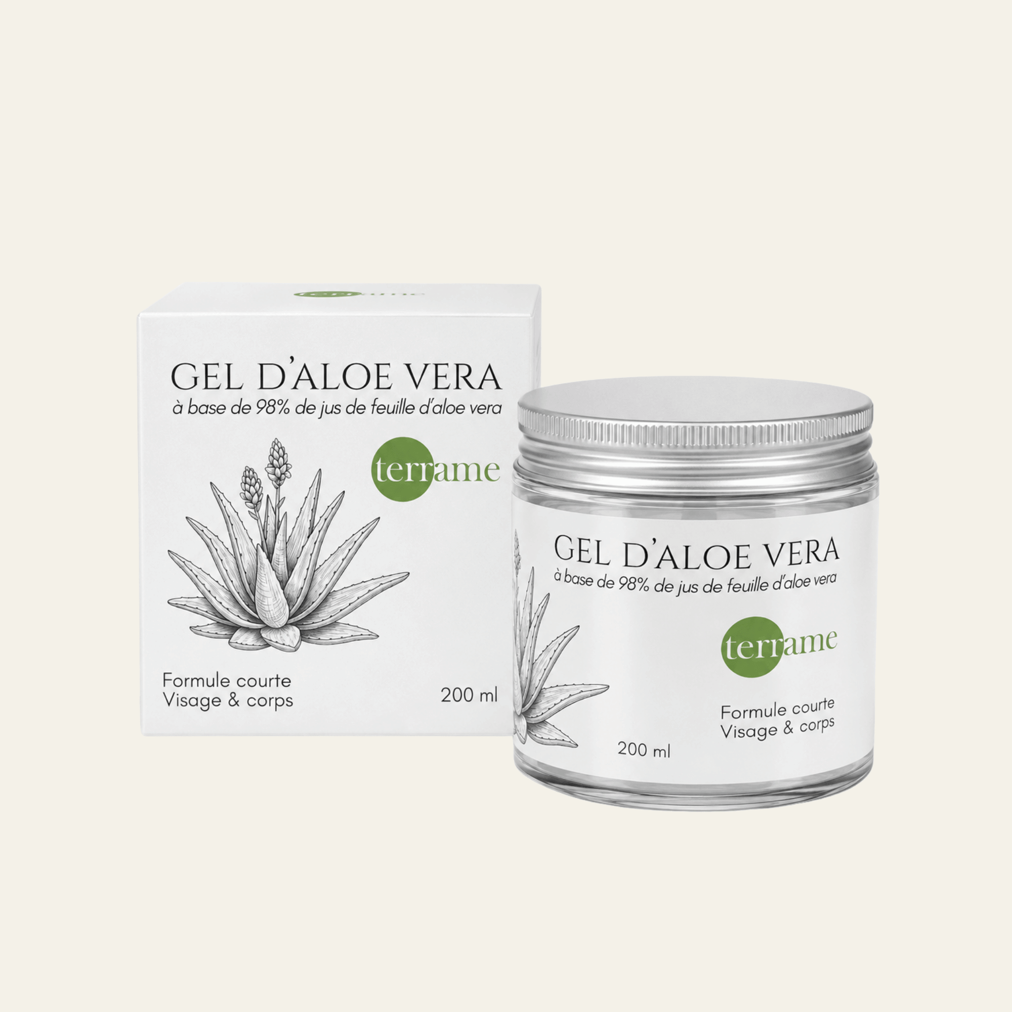 Gel d'aloe vera en pot de 200 ml, bio et suisse