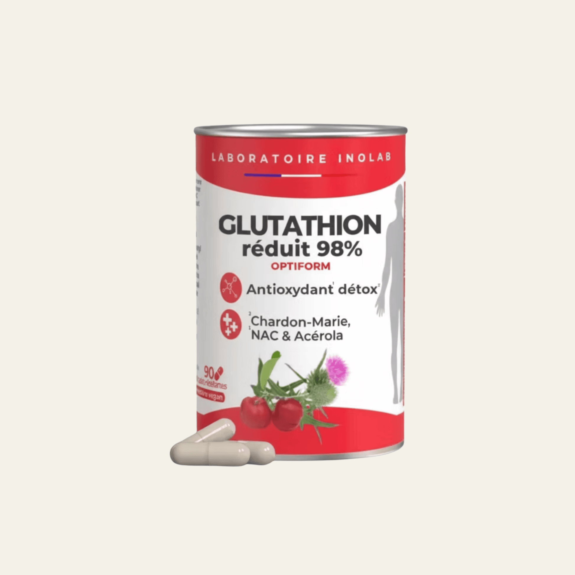 glutathion chardon-marie, NAC et acérola en capsules vendu en suisse chez terrame