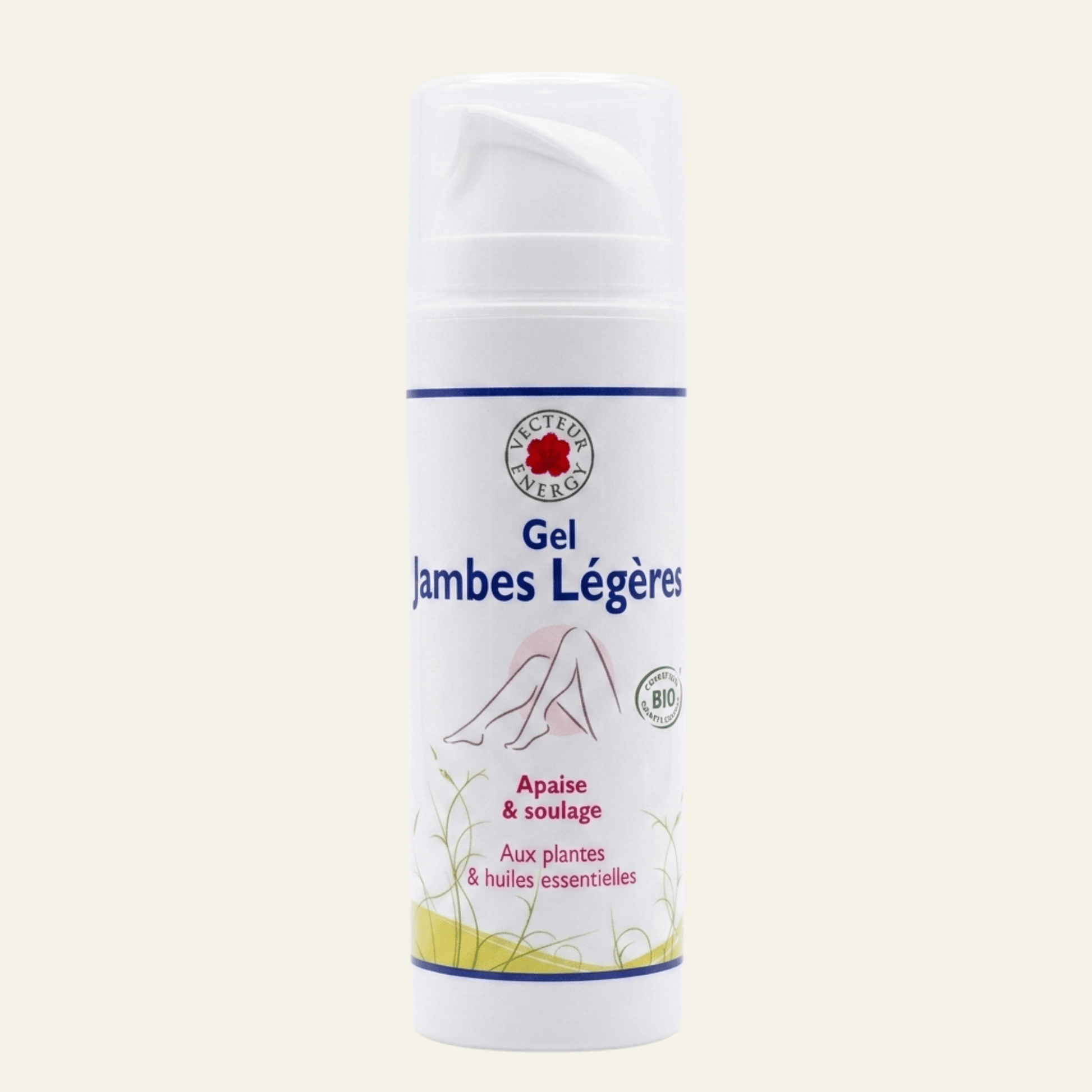 Gel pour jambes légères pour apaiser et soulager aux plantes et huiles essentielles