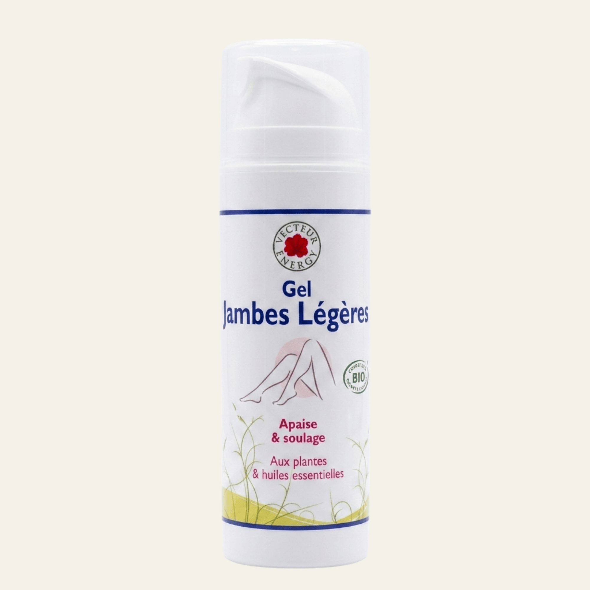 Gel pour jambes légères pour apaiser et soulager aux plantes et huiles essentielles