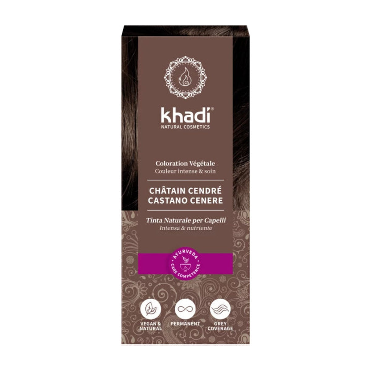 Khadi Châtain Cendré – coloration végétale 100 g