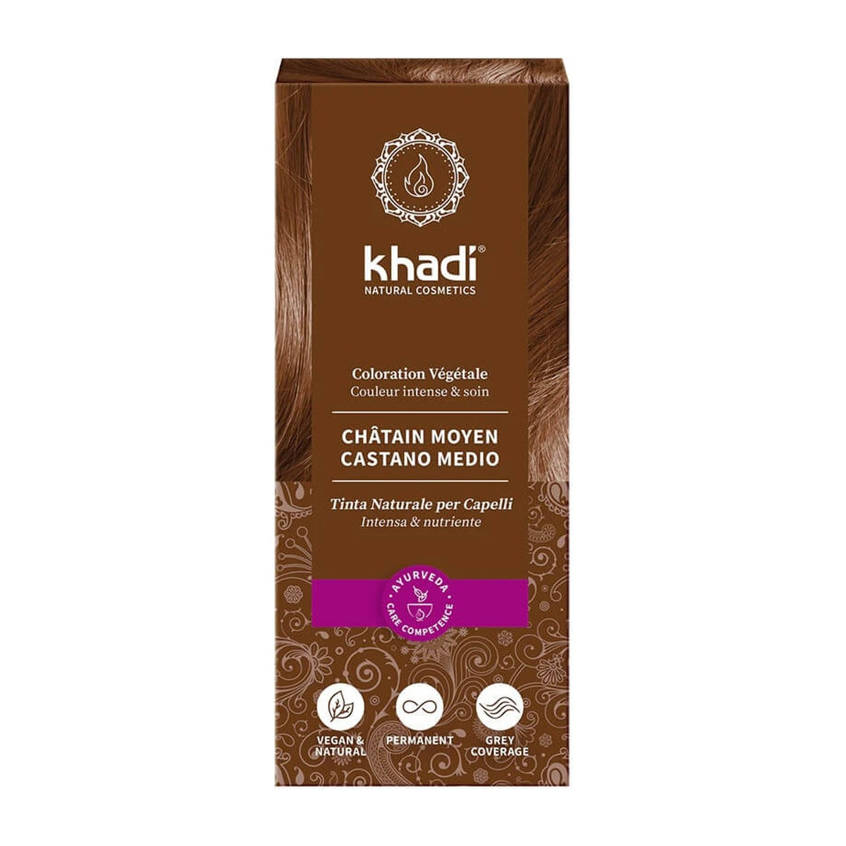 Khadi Châtain Moyen – coloration végétale 100 g