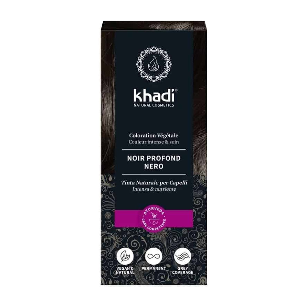Khadi Noir Profond – coloration végétale 100 g