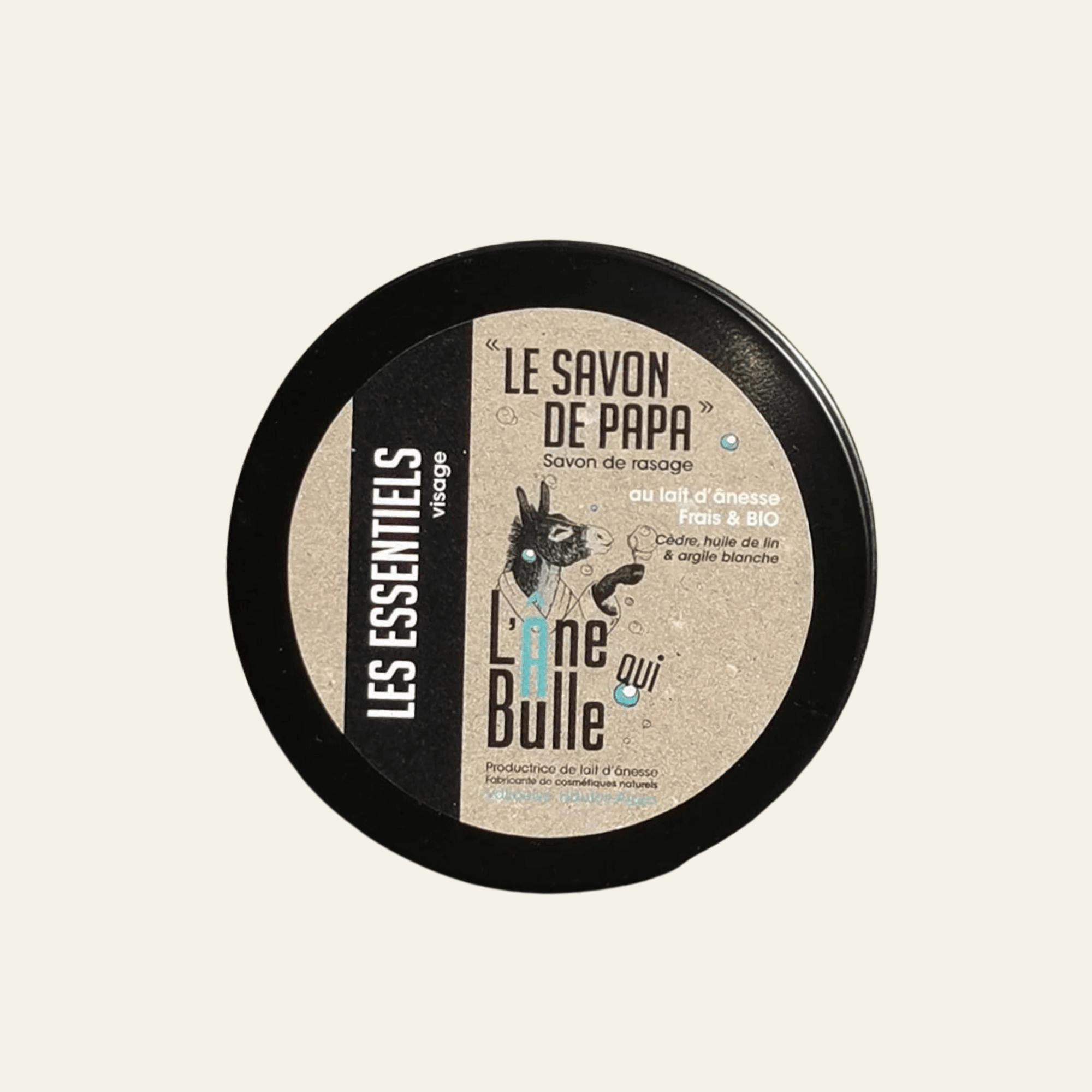 Savon de rasage pour homme au lait d'anesse bio suisse