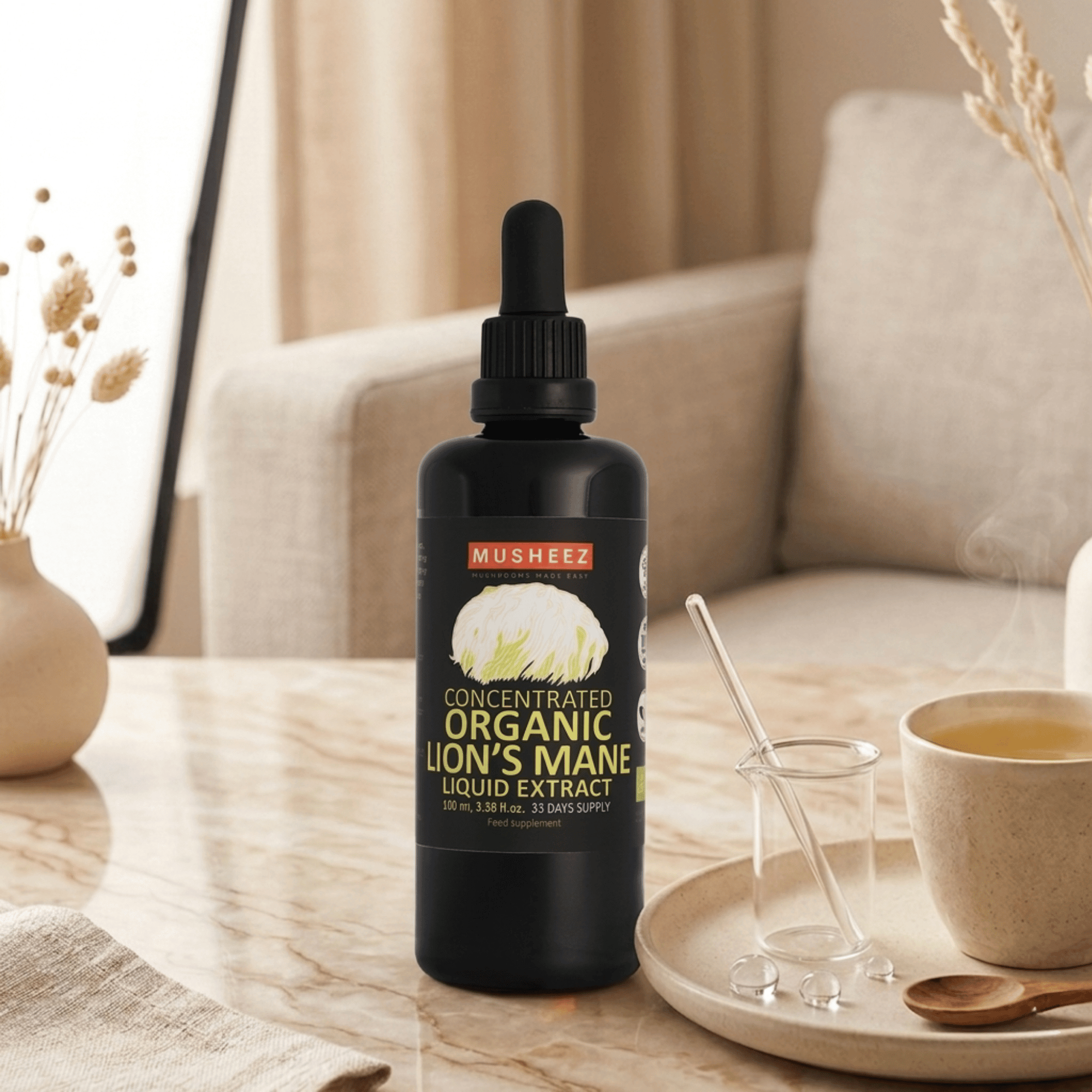 extrait liquide de lion's mane organique, bio-suisse