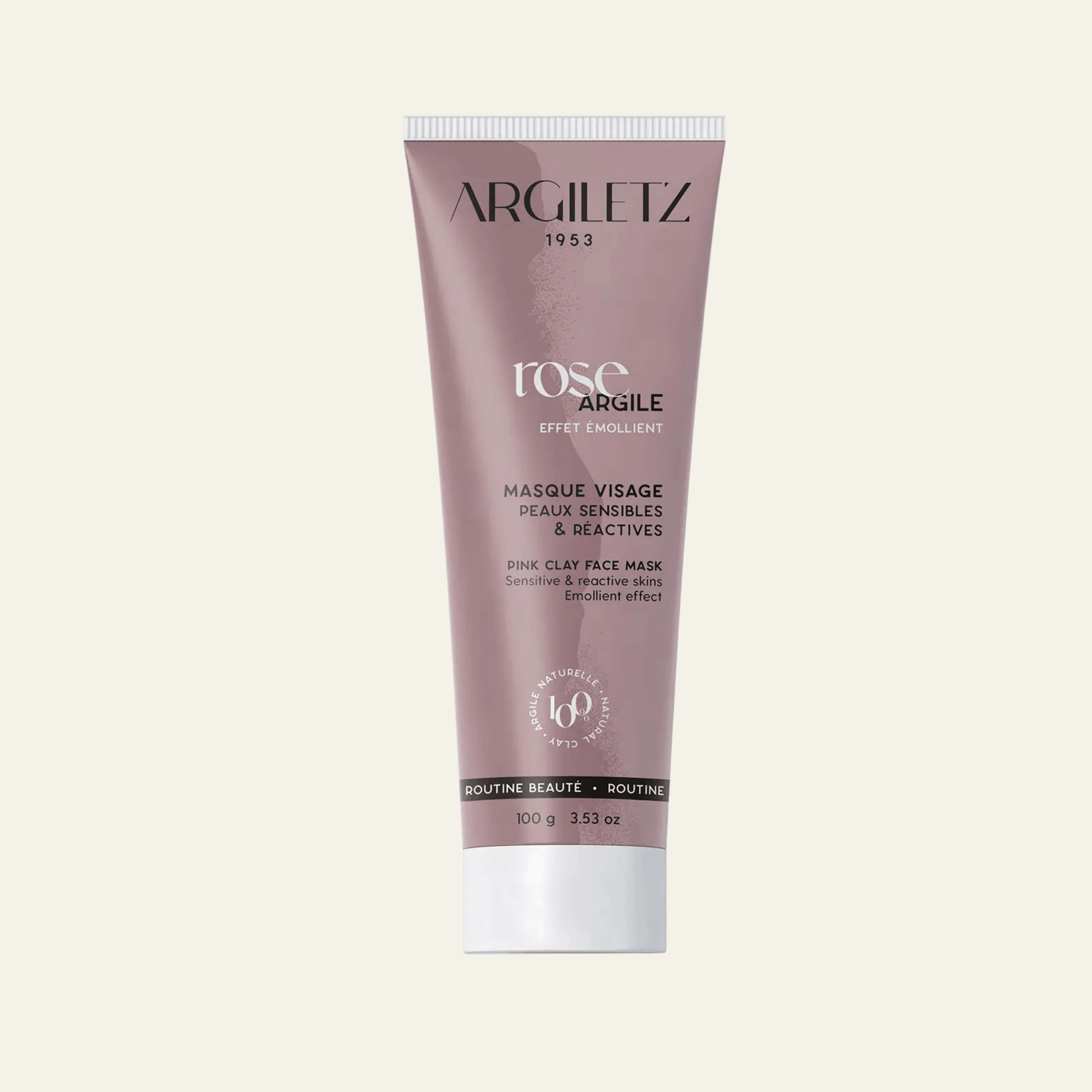 Masques visage Argiletz prêts à l’emploi, argile blanche, rose ou rouge. 100 g pour purifier, adoucir et raviver l’éclat de la peau.