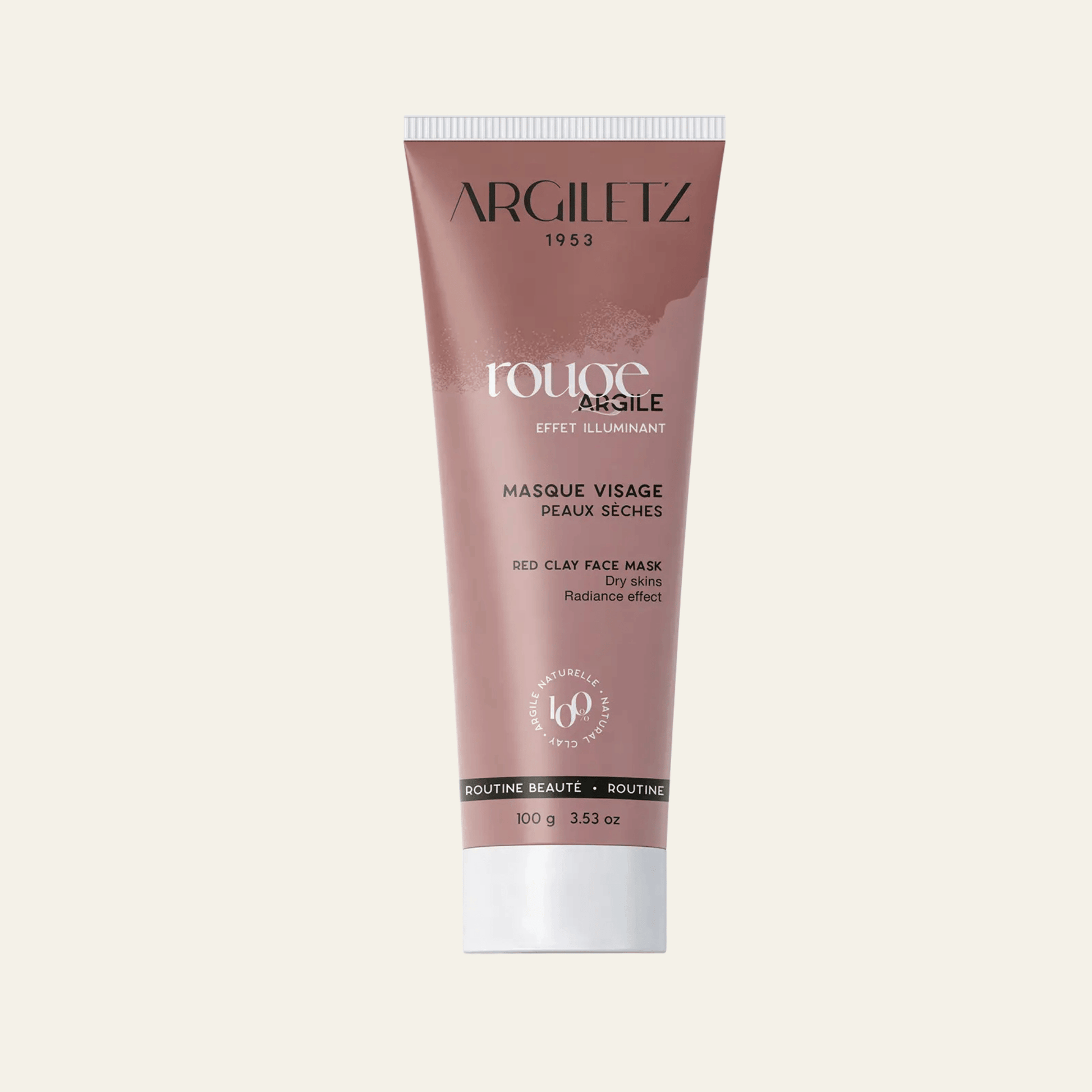 Masques visage Argiletz prêts à l’emploi, argile blanche, rose ou rouge. 100 g pour purifier, adoucir et raviver l’éclat de la peau.