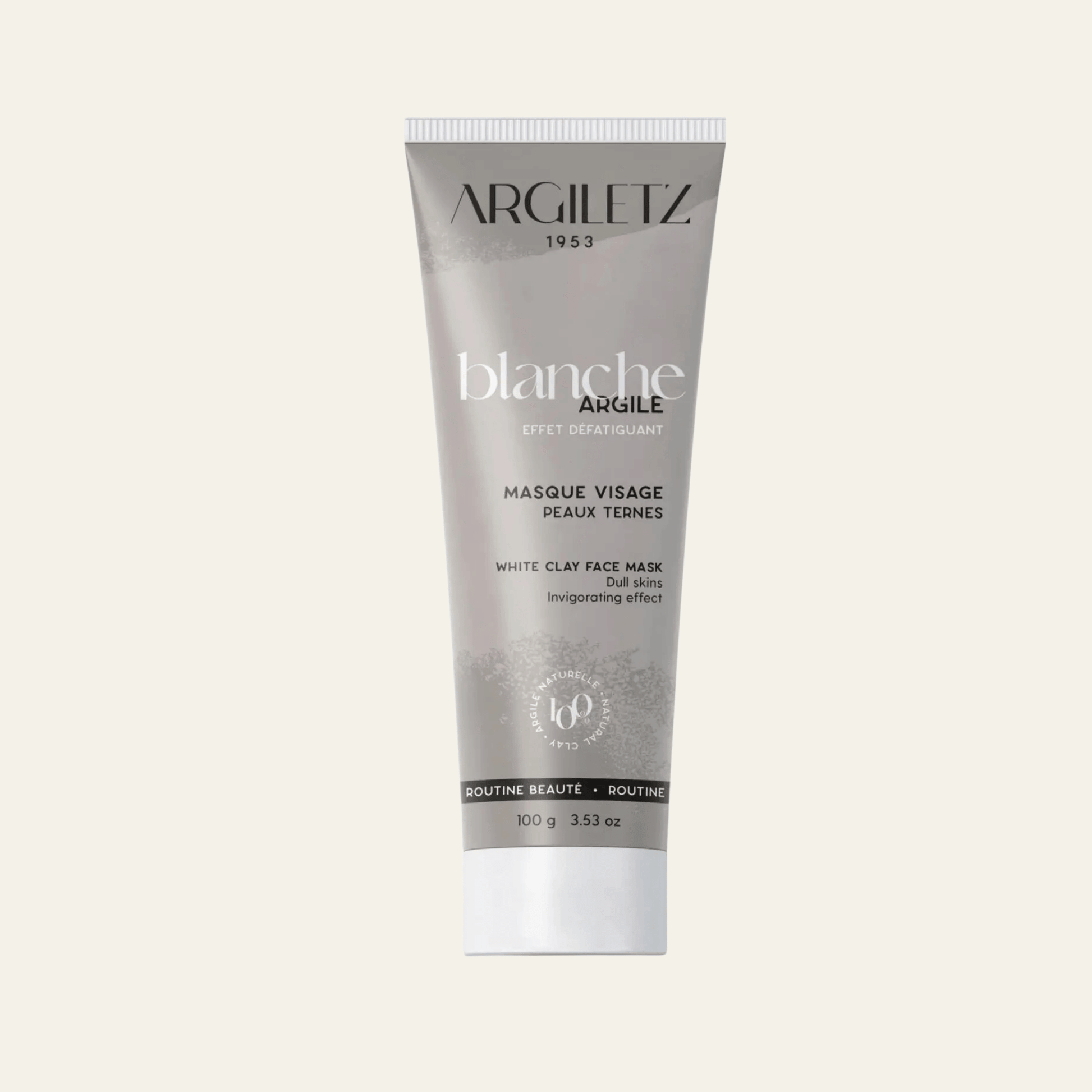 Masques visage Argiletz prêts à l’emploi, argile blanche, rose ou rouge. 100 g pour purifier, adoucir et raviver l’éclat de la peau.