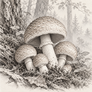 Agaricus blazei – illustration botanique MycoForce