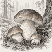 Boletus edulis – illustration botanique MycoForce