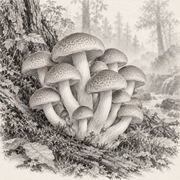 Hypsizygus tessulatus – illustration botanique MycoForce
