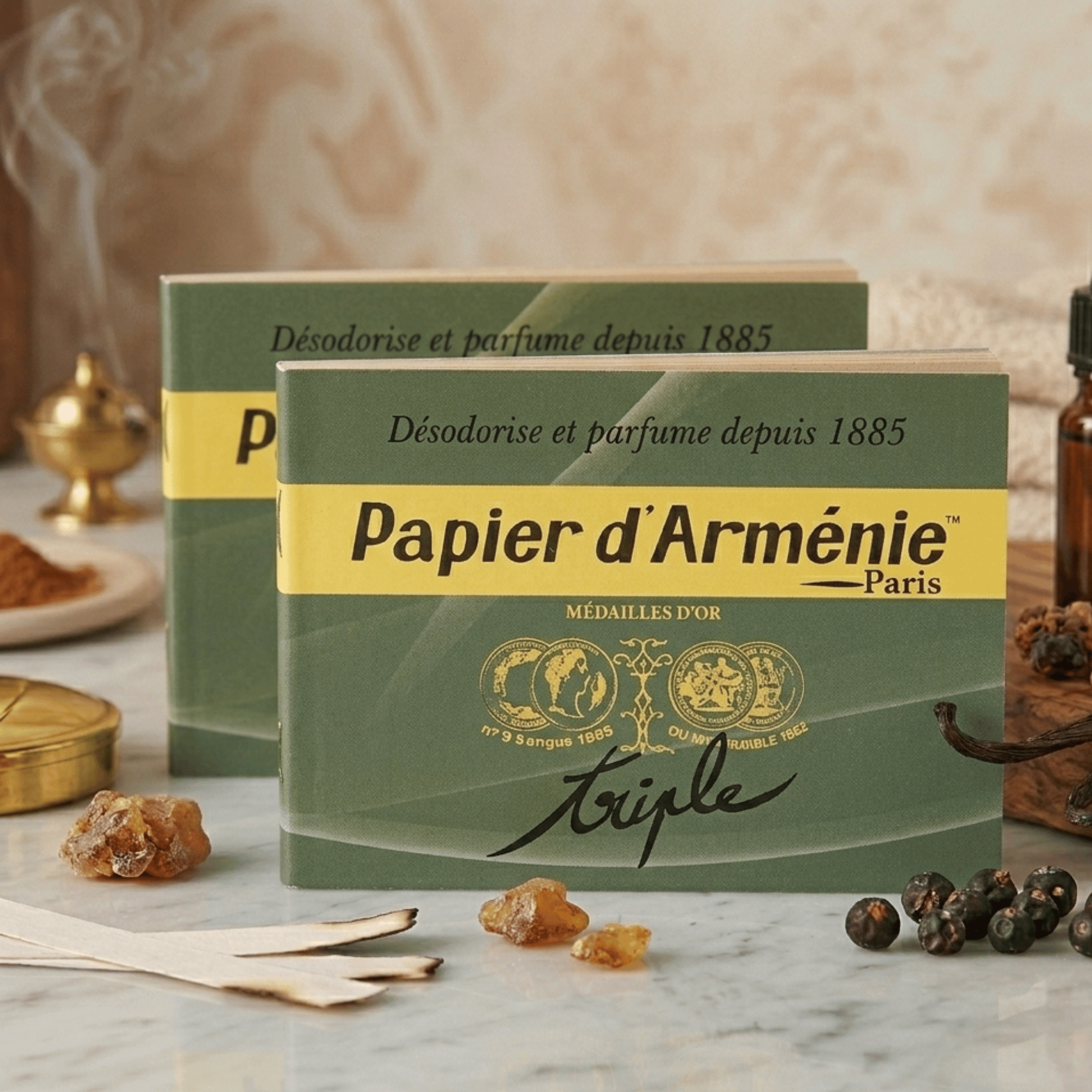 papier d'arménie à brûler, traditionnel, vendu en suisse par terrame