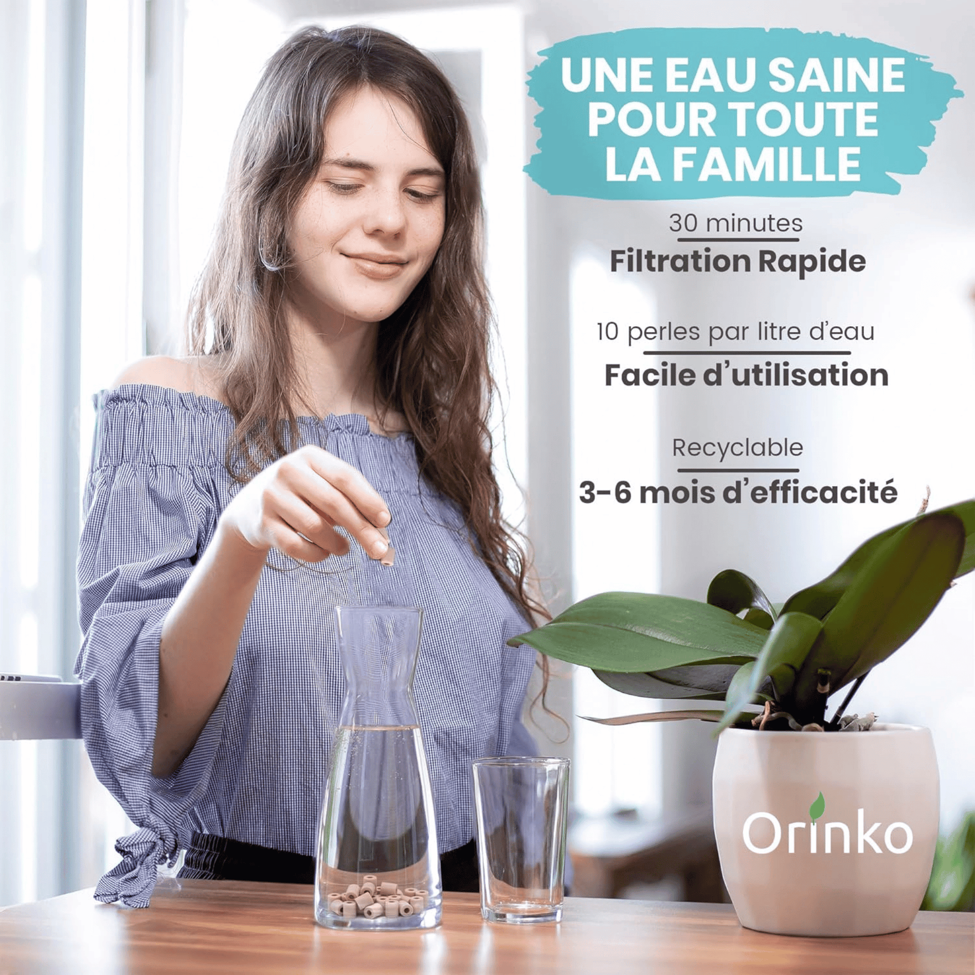 Perles de céramique EM roses x15 pour carafe, bouteille ou gourde. Une solution naturelle et zéro déchet pour améliorer l’eau du robinet.