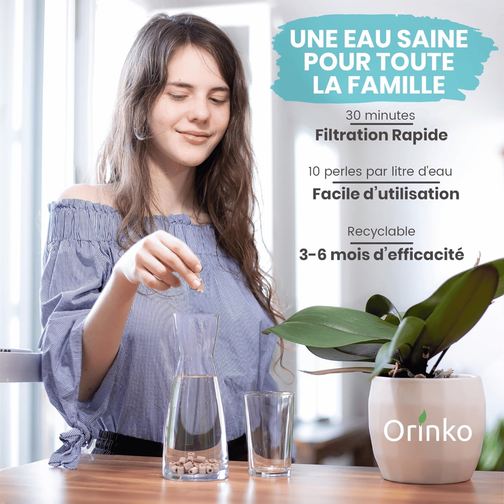 Perles de céramique EM roses x15 pour carafe, bouteille ou gourde. Une solution naturelle et zéro déchet pour améliorer l’eau du robinet.