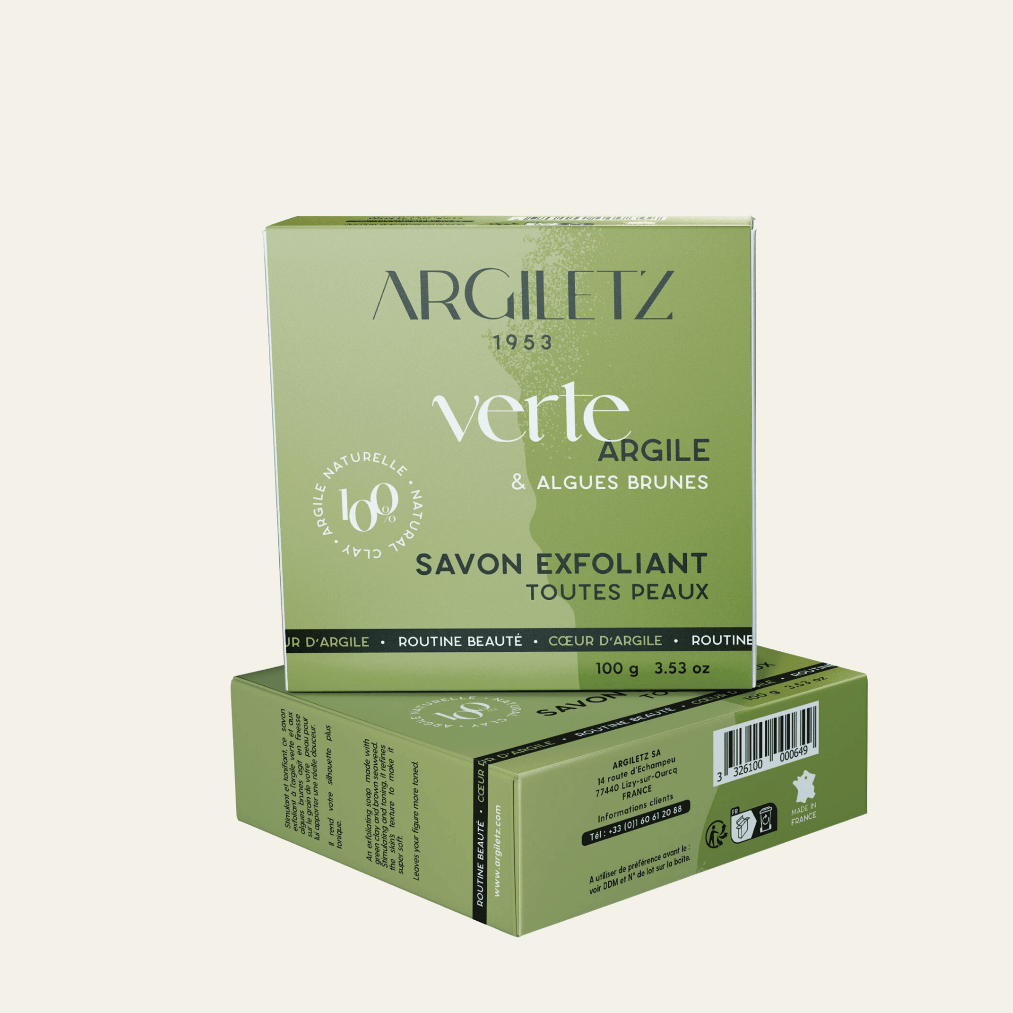 Savons Argiletz Argile Verte ou Rose 100 g