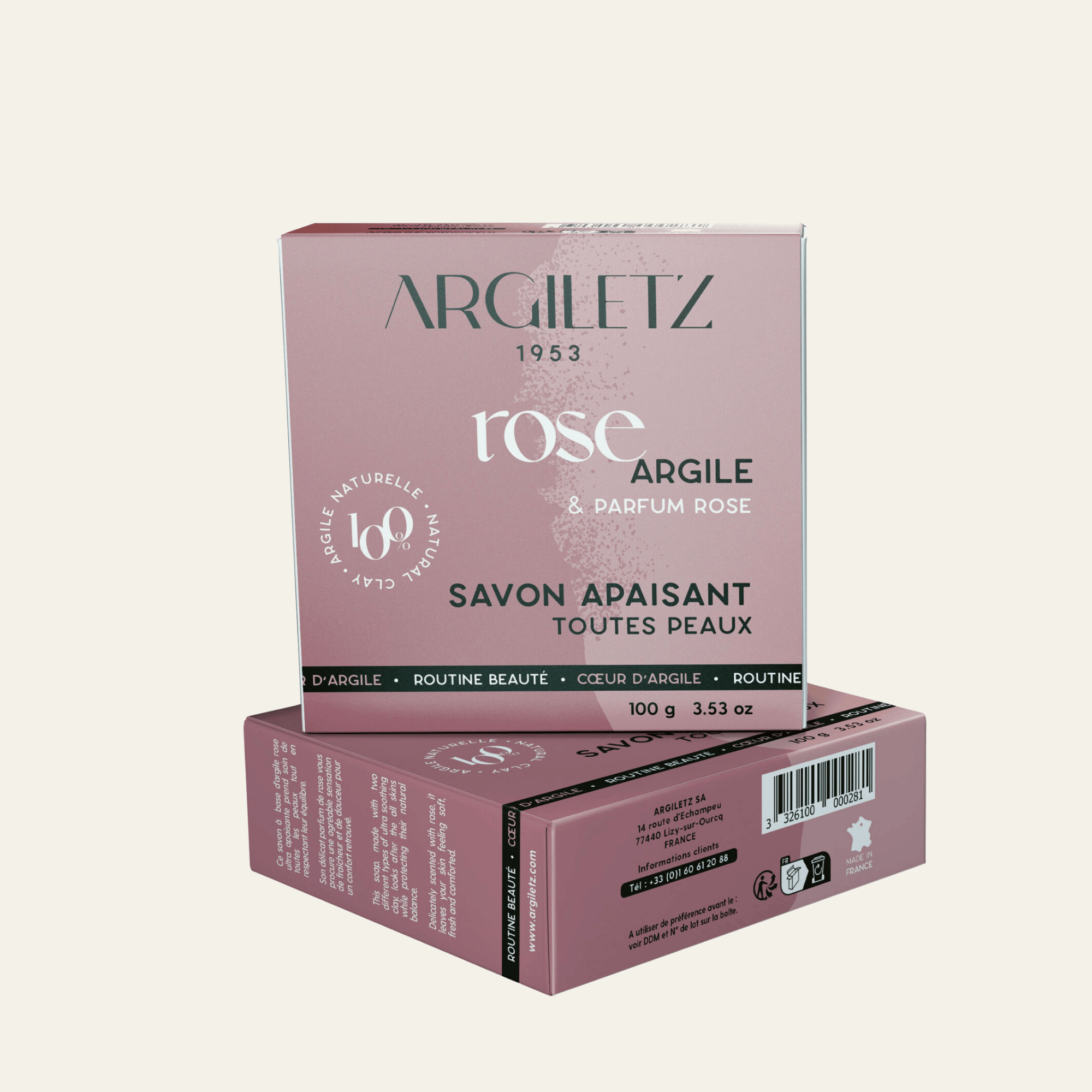 Savons Argiletz Argile Verte ou Rose 100 g