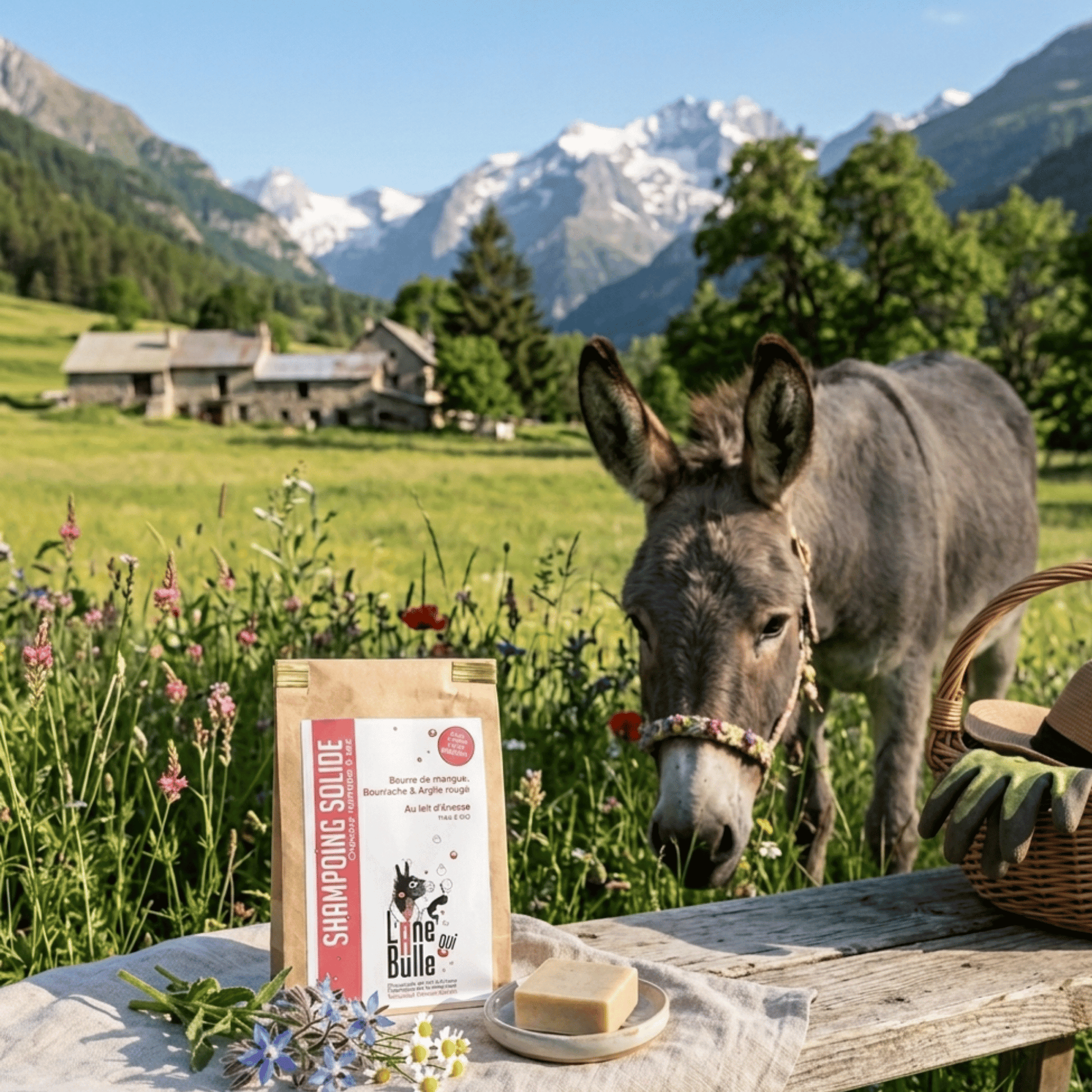 Shampoing solide au lait d'anesse 