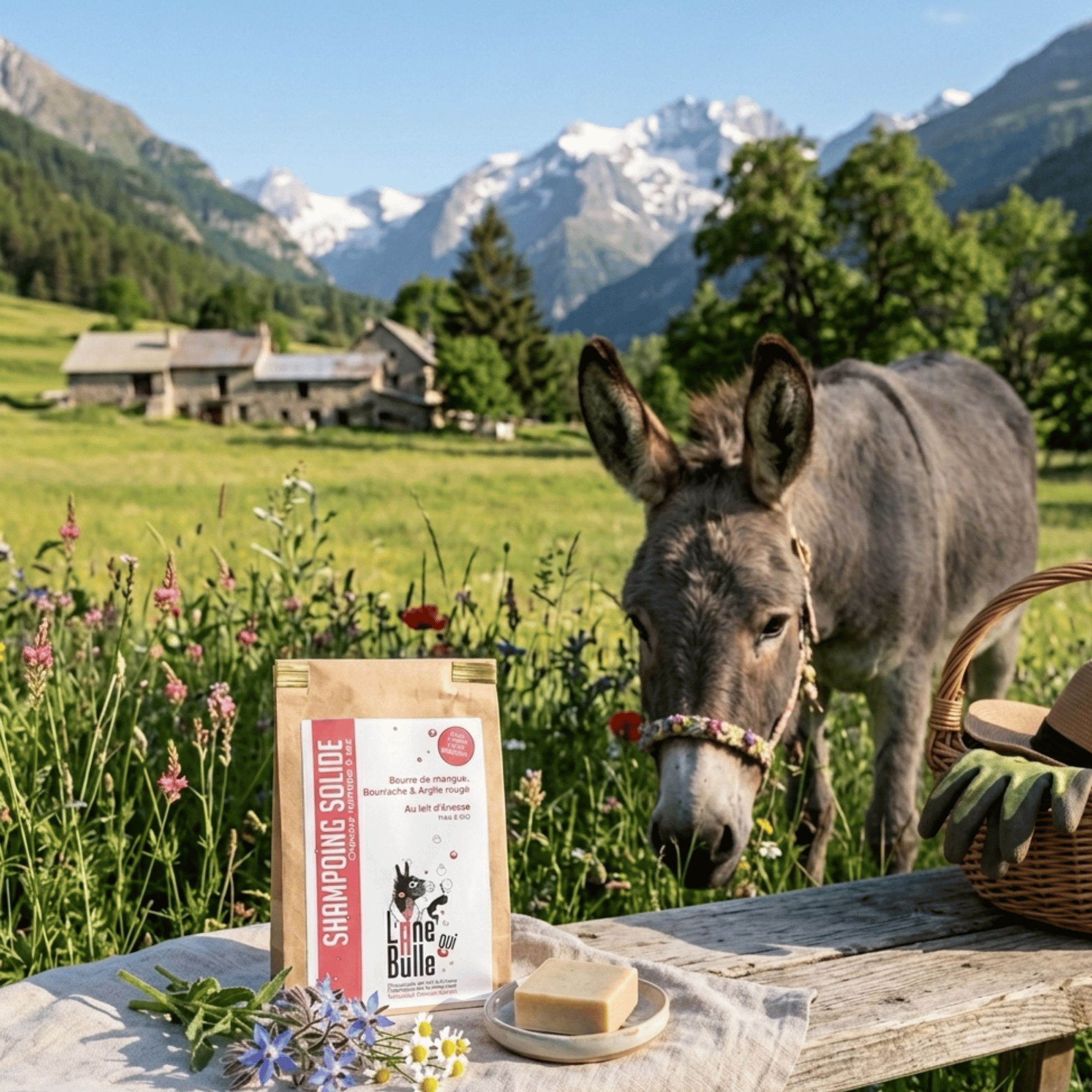 Shampoing solide au lait d'anesse 
