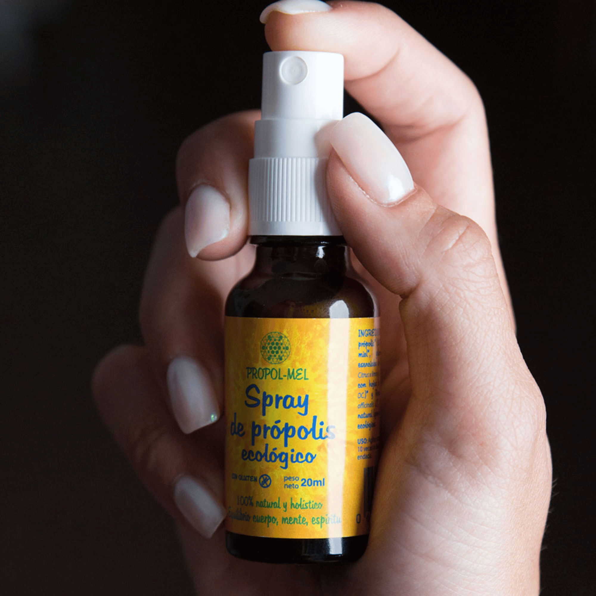 Spray de propolis écologique Propol-Mel 20 ml, avec miel, citron, eucalyptus et romarin