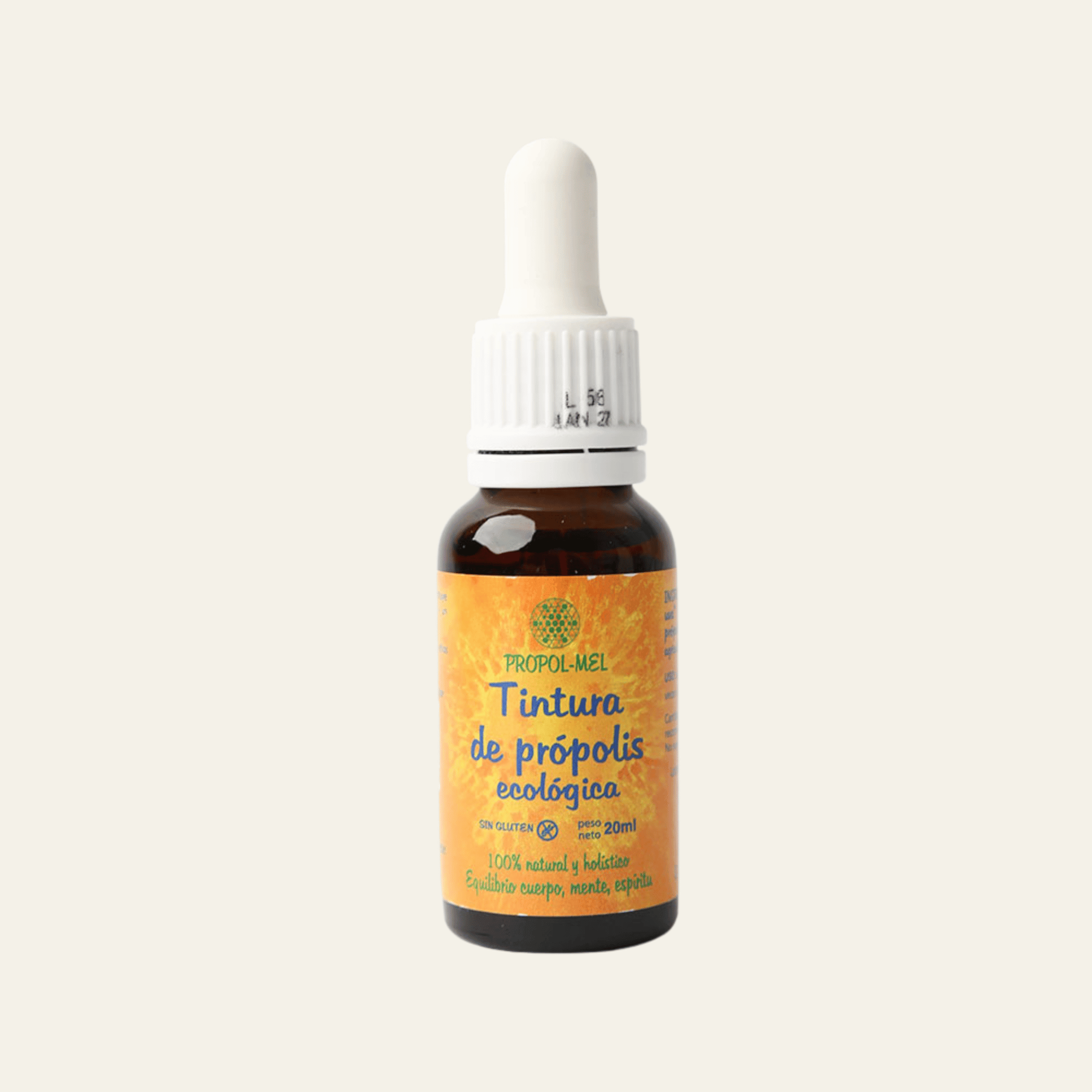 Teinture de propolis écologique Propol-Mel 20 ml, 15% propolis, alcool de raisin, sans gluten