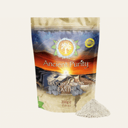 Terre de diatomée alimentaire Ancient Purity 200 g, source eau douce, non chauffée et non traitée. Poudre minérale naturelle riche en silice.