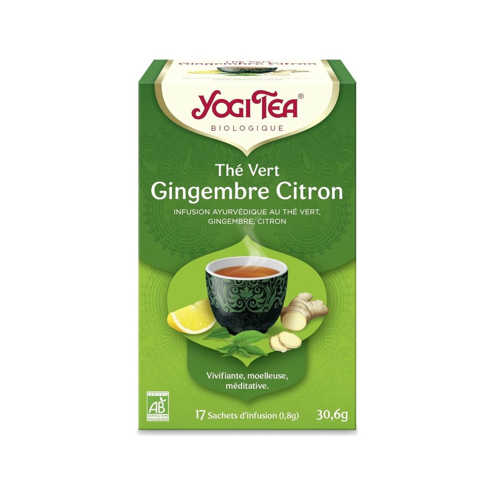 Yogi Tea Thé Vert Gingembre Citron – boîte vue de face